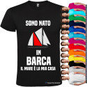 T-SHIRT PERSONALIZZATA NATO IN BARCA IL MARE È LA MIA CASA