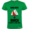 T-SHIRT PERSONALIZZATA NATO IN BARCA IL MARE È LA MIA CASA COLORE VERDE