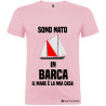 T-SHIRT PERSONALIZZATA NATO IN BARCA IL MARE È LA MIA CASA COLORE ROSA