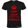 T-SHIRT PERSONALIZZATA KEEP CALM LO DICI A TUA SORELLA COLORE NERO