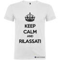 T-SHIRT PERSONALIZZATA KEEP CALM AND RILASSATI COLORE BIANCO