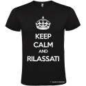 T-SHIRT PERSONALIZZATA KEEP CALM AND RILASSATI COLORE NERO