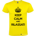 T-SHIRT PERSONALIZZATA KEEP CALM AND RILASSATI COLORE GIALLO