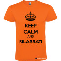 T-SHIRT PERSONALIZZATA KEEP CALM AND RILASSATI COLORE ARANCIO