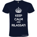 T-SHIRT PERSONALIZZATA KEEP CALM AND RILASSATI COLORE BLU NAVY