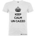 T-SHIRT PERSONALIZZATA KEEP CALM UN CAZZO COLORE BIANCO