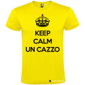 T-SHIRT PERSONALIZZATA KEEP CALM UN CAZZO COLORE GIALLO