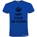 T-SHIRT PERSONALIZZATA KEEP CALM UN CAZZO COLORE BLU ROYAL