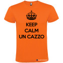 T-SHIRT PERSONALIZZATA KEEP CALM UN CAZZO COLORE ARANCIO