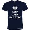 T-SHIRT PERSONALIZZATA KEEP CALM UN CAZZO COLORE BLU NAVY