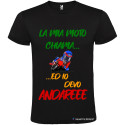 T-SHIRT LA MIA MOTO CHIAMA ED IO DEVO ANDARE COLORE NERO