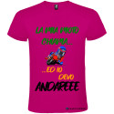 T-SHIRT LA MIA MOTO CHIAMA ED IO DEVO ANDARE COLORE ROSA FUCSIA