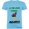 T-SHIRT LA MIA MOTO CHIAMA ED IO DEVO ANDARE COLORE AZZURRO