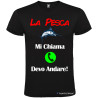 T-SHIRT PESCA PESCARE PESCE DEVO ANDARE COLORE NERO