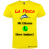 T-SHIRT PESCA PESCARE PESCE DEVO ANDARE COLORE GIALLO