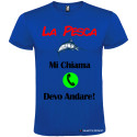 T-SHIRT PESCA PESCARE PESCE DEVO ANDARE COLORE BLU ROYAL