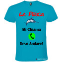 T-SHIRT PESCA PESCARE PESCE DEVO ANDARE COLORE TURCHESE