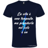 T-SHIRT PERSONALIZZATA LA VITA È UNA TEMPESTA MA PRENDERLA NEL CULO È UN LAMPO COLORE BLUI NAVY