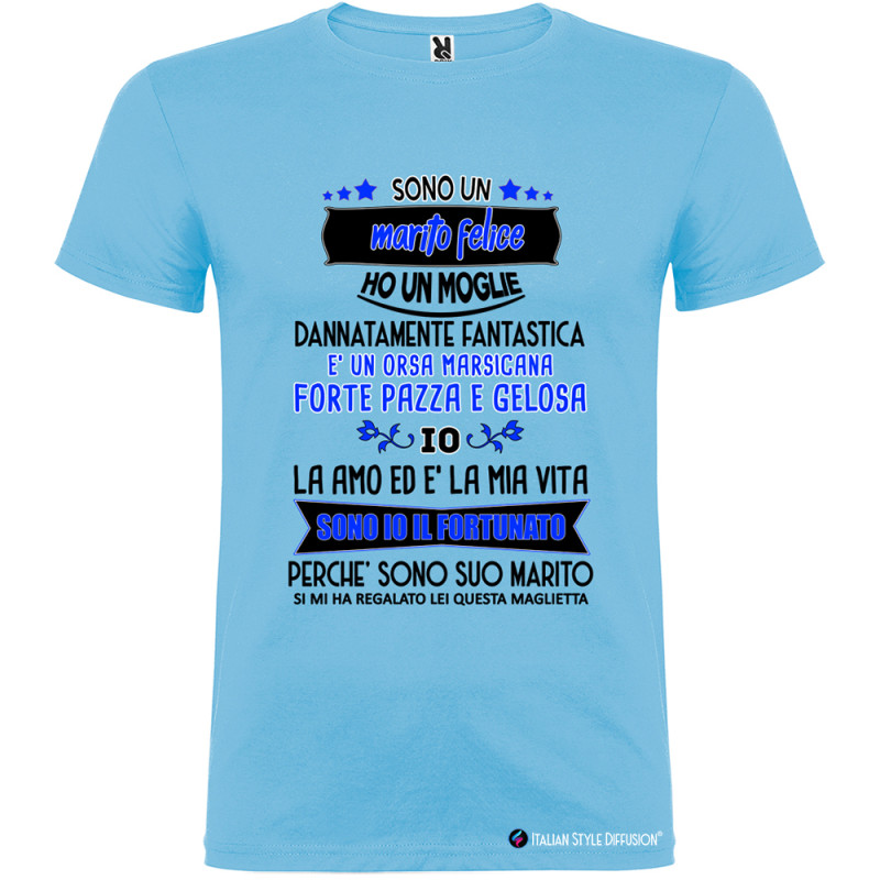 T-shirt Personalizzata Marito Felice Moglie Gelosa