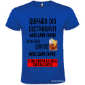 T-SHIRT PERSONALIZZATA NEURONI NEGRONI SPRITZ COLORE BLU ROYAL