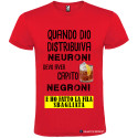 T-SHIRT PERSONALIZZATA NEURONI NEGRONI SPRITZ COLORE ROSSO