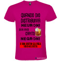 T-SHIRT PERSONALIZZATA NEURONI NEGRONI SPRITZ COLORE ROSA FUCSIA