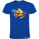 T-SHIRT PERSONALIZZATA CON PACMAN GIOCO 1980 COLORE BLU ROYAL