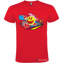 T-SHIRT PERSONALIZZATA CON PACMAN GIOCO 1980 COLORE ROSSO