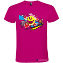 T-SHIRT PERSONALIZZATA CON PACMAN GIOCO 1980 COLORE ROSA FUCSIA