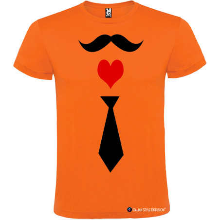 T-SHIRT CRAVATTA PADRE PAPÀ STAMPA PERSONALIZZATA COLORE ARANCIO
