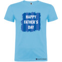 T-SHIRT PERSONALIZZATA HAPPY FATHER'S DAY UOMO COLORE AZZURRO