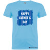 T-SHIRT PERSONALIZZATA HAPPY FATHER'S DAY UOMO COLORE AZZURRO
