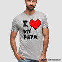 T-SHIRT PERSONALIZZATA STAMPA I LOVE PAPÀ UOMO COTONE