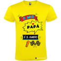 T-SHIRT IL MIO PAPÀ È IL NUMERO 1 UOMO PERSONALIZZATA COLORE GIALLO