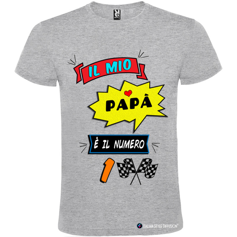 T-shirt Il Mio Papà È il Numero 1 Uomo Personalizzata