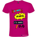 T-SHIRT IL MIO PAPÀ È IL NUMERO 1 UOMO PERSONALIZZATA COLORE ROSA FUCSIA