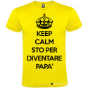 T-SHIRT KEEP CALM STO PER DIVENTARE PAPÀ COLORE GIALLO