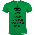 T-SHIRT KEEP CALM STO PER DIVENTARE PAPÀ COLORE VERDE