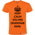 T-SHIRT KEEP CALM STO PER DIVENTARE PAPÀ COLORE ARANCIO