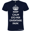 T-SHIRT KEEP CALM STO PER DIVENTARE PAPÀ COLORE BLU NAVY