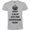 T-SHIRT KEEP CALM STO PER DIVENTARE PAPÀ COLORE GRIGIO