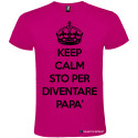 T-SHIRT KEEP CALM STO PER DIVENTARE PAPÀ COLORE ROSA FUCSIA