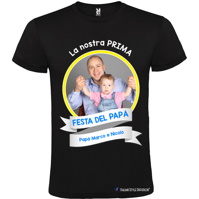T-shirt Prima Festa del Papà Uomo Stampa Personalizzata