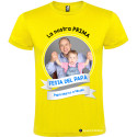 T-SHIRT PRIMA FESTA DEL PAPÀ UOMO STAMPA PERSONALIZZATA COLORE GIALLO