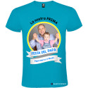 T-SHIRT PRIMA FESTA DEL PAPÀ UOMO STAMPA PERSONALIZZATA COLORE TURCHESE