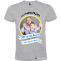 T-SHIRT PRIMA FESTA DEL PAPÀ UOMO STAMPA PERSONALIZZATA COLORE GRIGIO