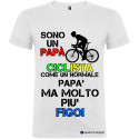 T-SHIRT PERSONALIZZATA UOMO PAPÀ CICLISTA COLORE BIANCO