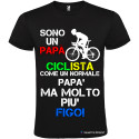 T-SHIRT PERSONALIZZATA UOMO PAPÀ CICLISTA COLORE NERO