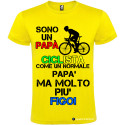 T-SHIRT PERSONALIZZATA UOMO PAPÀ CICLISTA COLORE GIALLO