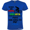 T-SHIRT PERSONALIZZATA UOMO PAPÀ CICLISTA COLORE BLU ROYAL